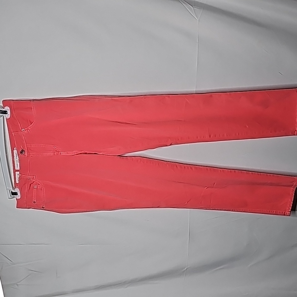 Fabrizio Gianni cotton twill stretch straight leg melon pink comfort pants sz 8 - Picture 2 of 7